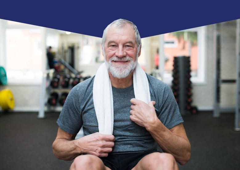 older man working out without knee pain